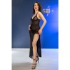 cr 4723 nuisette longue et string noir l