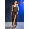 cr 4723 nuisette longue et string noir xl