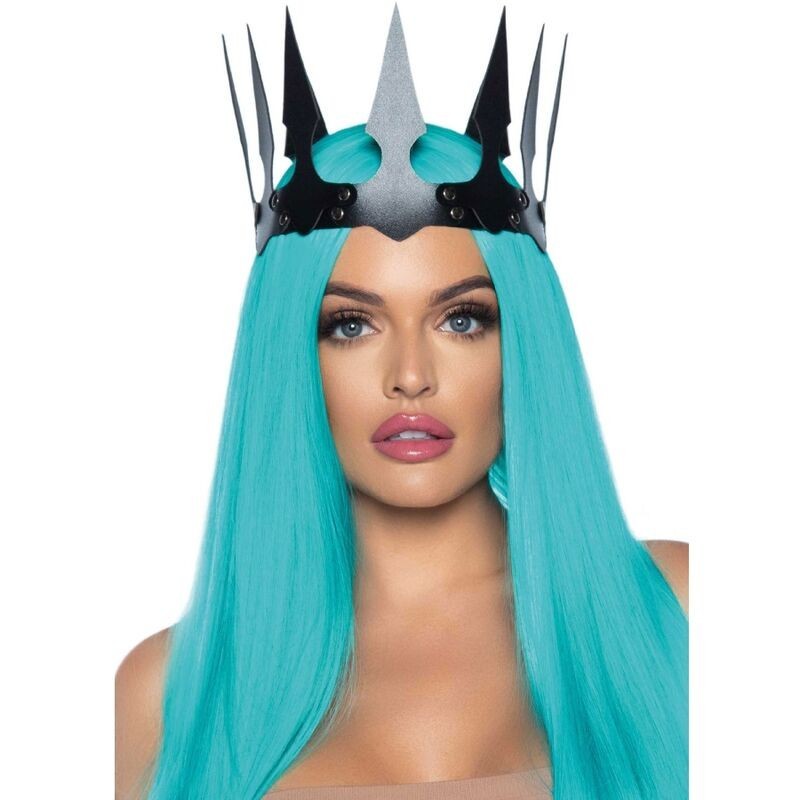 couronne maléfique en cuir synthétique avec clous noir couronne maléfique en cuir synthétique avec clous noir