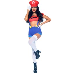 costume sexy mario bros rouge-bleu m