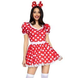 robe à pois + bandeau rouge-blanc m