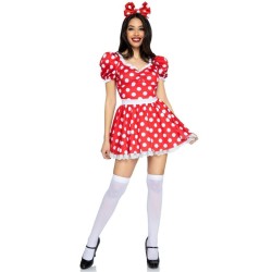 robe à pois + bandeau rouge-blanc m