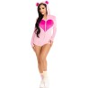 body velours ours en teddy rose s