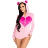 body velours ours en teddy rose m