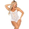 body avec noeud et volants blanc taille unique
