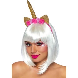 bandeau de tête à fleurs de licorne or