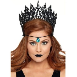 couronne avec paillettes et bijoux noir