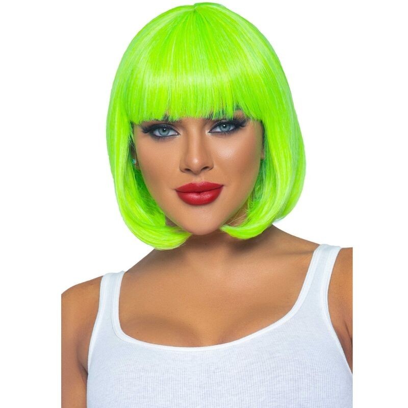 perruque bob fluorescente vert fluo perruque bob fluorescente vert fluo