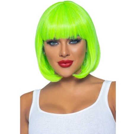 perruque bob fluorescente vert fluo