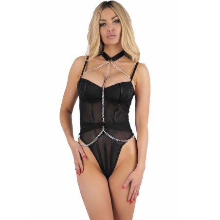 peignoir + chemise + string melisenda cf 1709 noir s
