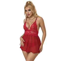 953843 babydoll dos ouvert rouge l-xl