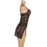 954185 babydoll en dentelle à bretelles réglables noire s-m