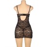 954185 babydoll en dentelle à bretelles réglables noire s-m