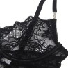 954185 babydoll en dentelle à bretelles réglables noire s-m