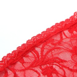 954208 babydoll en dentelle à bretelles réglables rouge s-m
