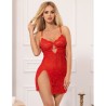 954215 babydoll en dentelle à bretelles réglables rouge l-xl