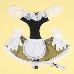 954314 costume de femme sexy noir-blanc l-xl