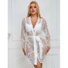 954376 chemise de nuit à manches longues à motif floral blanc l-xl