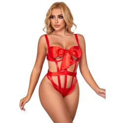 954475 body sexy ajouré avec noeud rouge l-xl