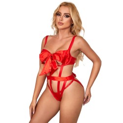 954475 body sexy ajouré avec noeud rouge l-xl