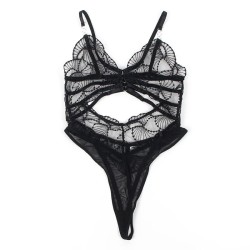 955212 body transparent avec dentelle creuse noire s-m