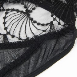 955212 body transparent avec dentelle creuse noire s-m