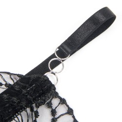 955212 body transparent avec dentelle creuse noire s-m