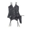 955458 body fermeture éclair en cuir noir s-m