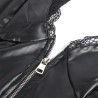 955458 body fermeture éclair en cuir noir s-m