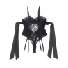 955502 body en dentelle avec nuds et jarretelles noir l-xl