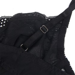 955625 body en dentelle avec fermeture en bas noir l-xl