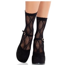chaussettes noires en dentelle avec nud
