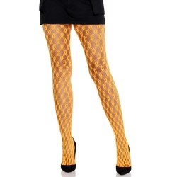 collants en dentelle avec illets orange fluo