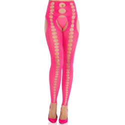 bas opaques sans bretelles et sans couture rose fluo