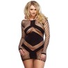 minirobe longue manches noire grande taille 1x-2x