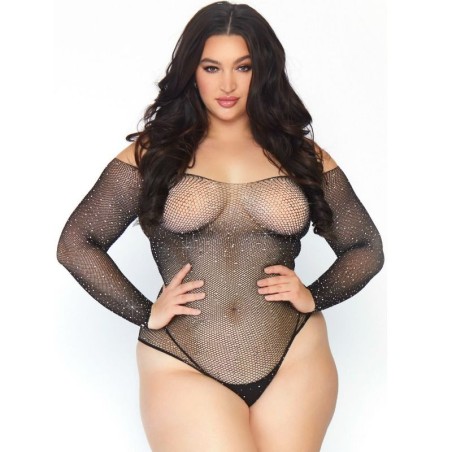 bodystocking en résille cristalisée 1x-2x