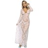 dresses robe longue  manches longues blanc l - xl