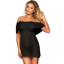 dresses robe courte subblime + string noir l - xl