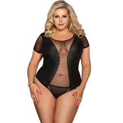 queen plus fetish manches courtes teddy