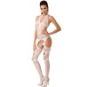 femme bs053 bodystocking blanc taille unique