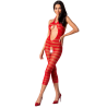 femme bs081 bodystocking rouge taille unique