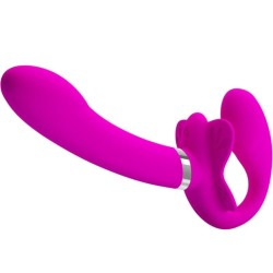 vibrateur double strap-on valerie 12 vibrations violet
