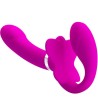 vibrateur double strap-on valerie 12 vibrations violet