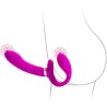 vibrateur double strap-on valerie 12 vibrations violet