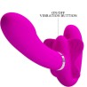 vibrateur double strap-on valerie 12 vibrations violet
