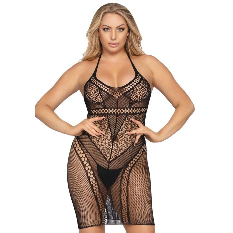 mini robe multi filet taille unique - noir mini robe multi filet taille unique - noir