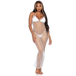robe maxi en filet torsadé taille unique blanc