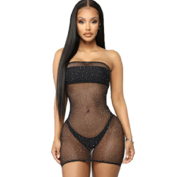 robe corps en filet avec diamants s-l