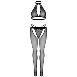 haut résille, g-string et collants