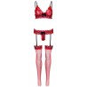ensemble trois pièces taille unique - rouge